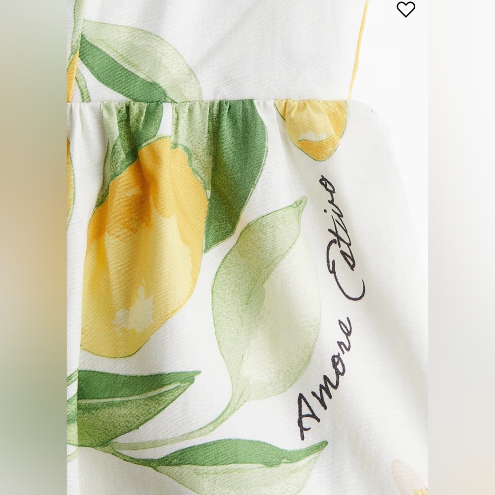 H&M Slip Dress Lemon Print Summer 2025 Collection Size XS Extra Small - Picture 2 of 10